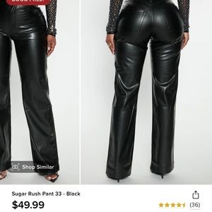 Straight Leg Leather Pants
